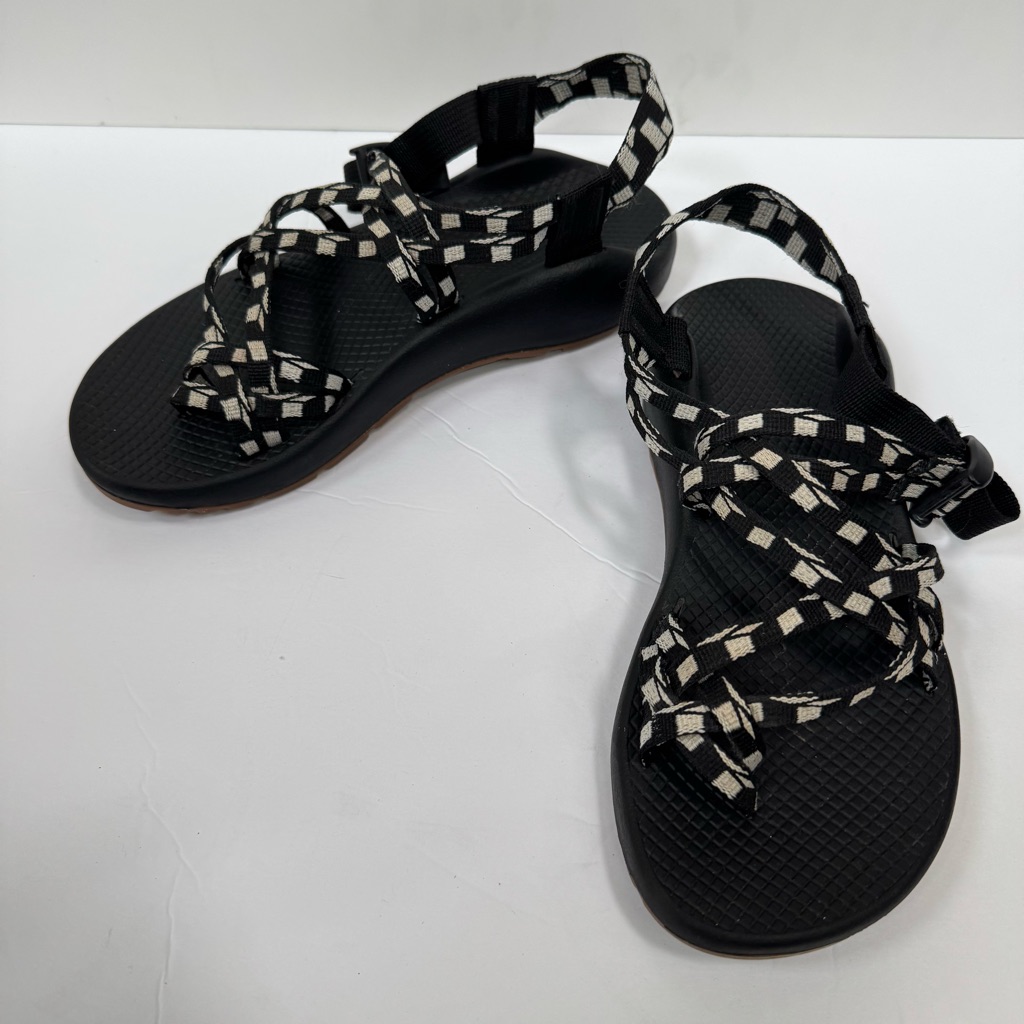 Chaco Zx/2 Classic Womens Black & White Nylon Sandal Shoe J107214 Size 8 Eur 39